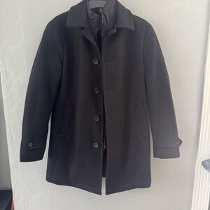 Banana Republic Men's Black PeaCoat Jacket Wool Blend XS